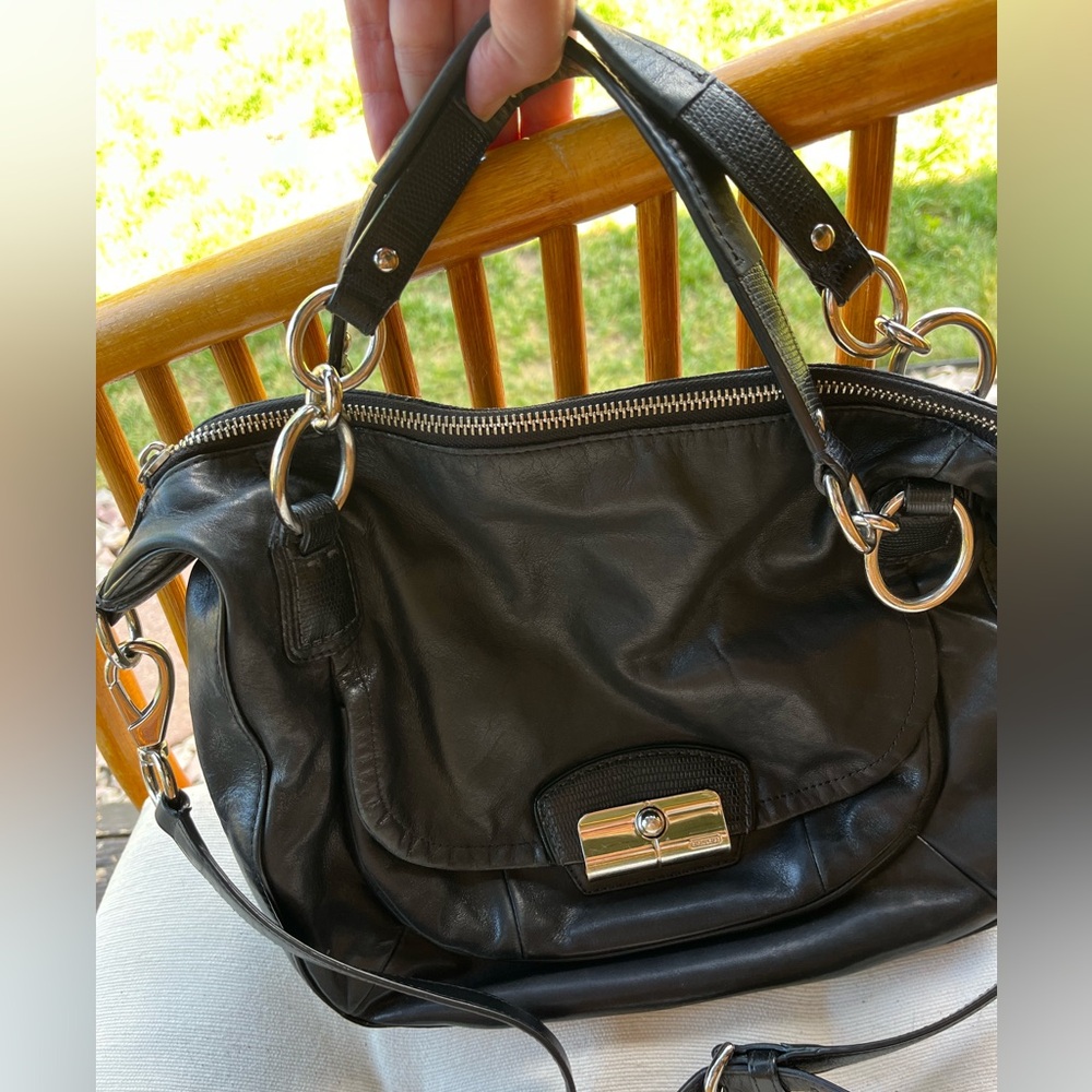 Coach Vintage Kristin Black Leather Hobo Shoulder Bag Satchel.  Butterly soft!